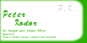 peter kodor business card