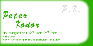 peter kodor business card